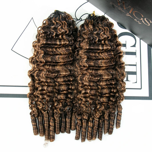 4/30 mix blend water curly feather crochet hair