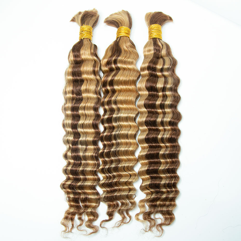 #27/#30 Piano Color Deep Wave Bulk Hair Extensions for Braiding