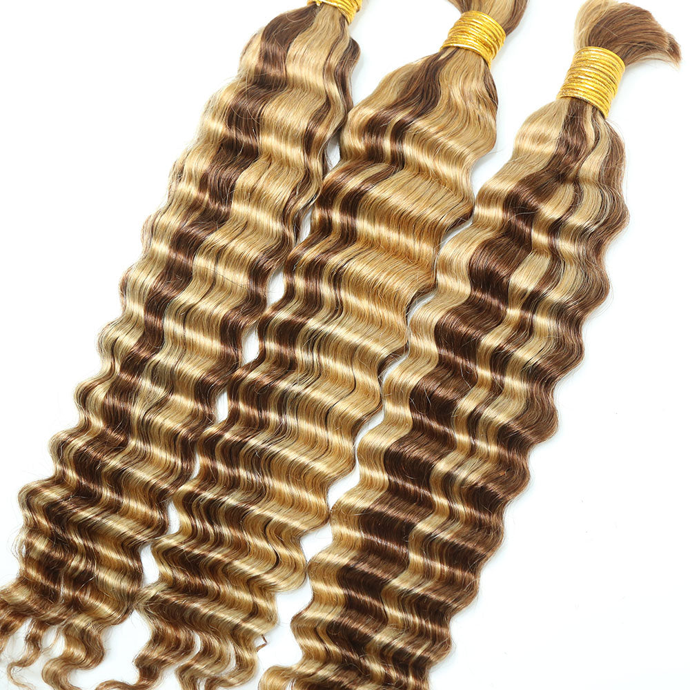 #27/#30 Piano Color Deep Wave Bulk Hair Extensions for Braiding