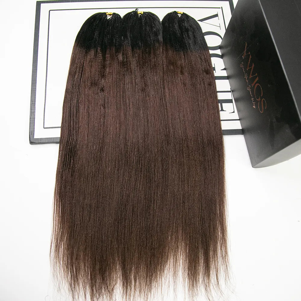 『HAKU LIN AR BLACK×BROWN』 Ywigs #T1B/4 Medium Brown Light Yaki Crochet Hair – Natural Style