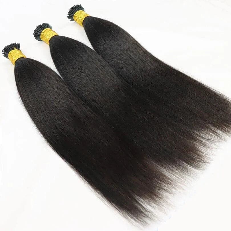 Natural Color Yaki Straight I Tip Hair Extension