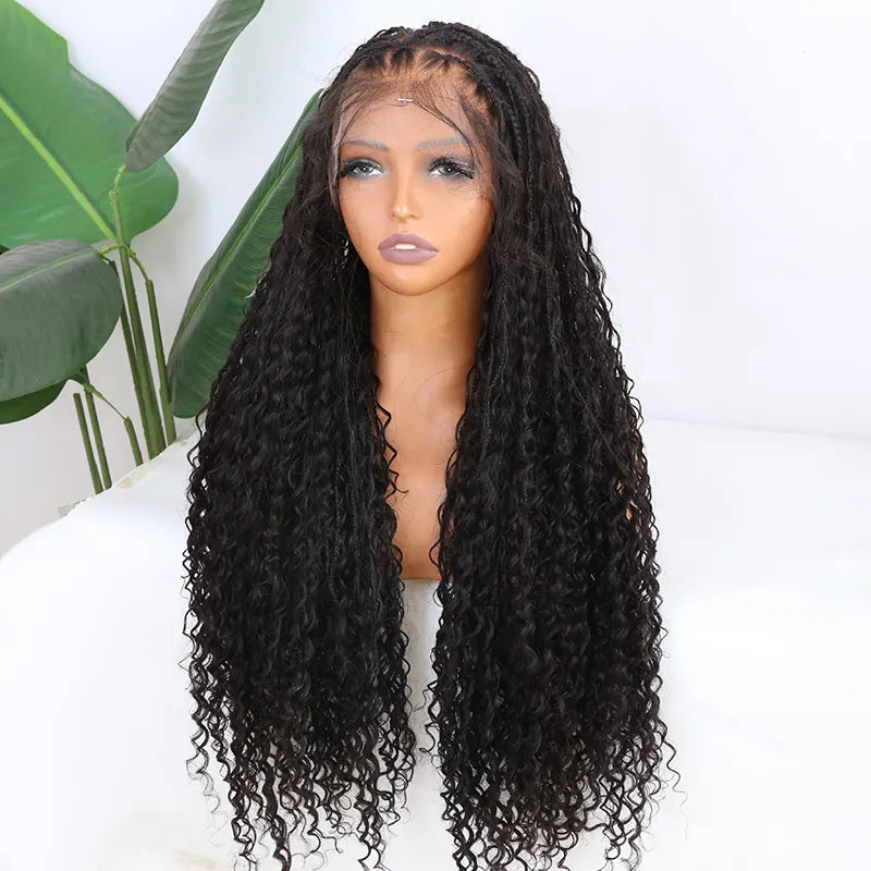 Bohemian Knotless Full Lace Braided Wig Human Hair