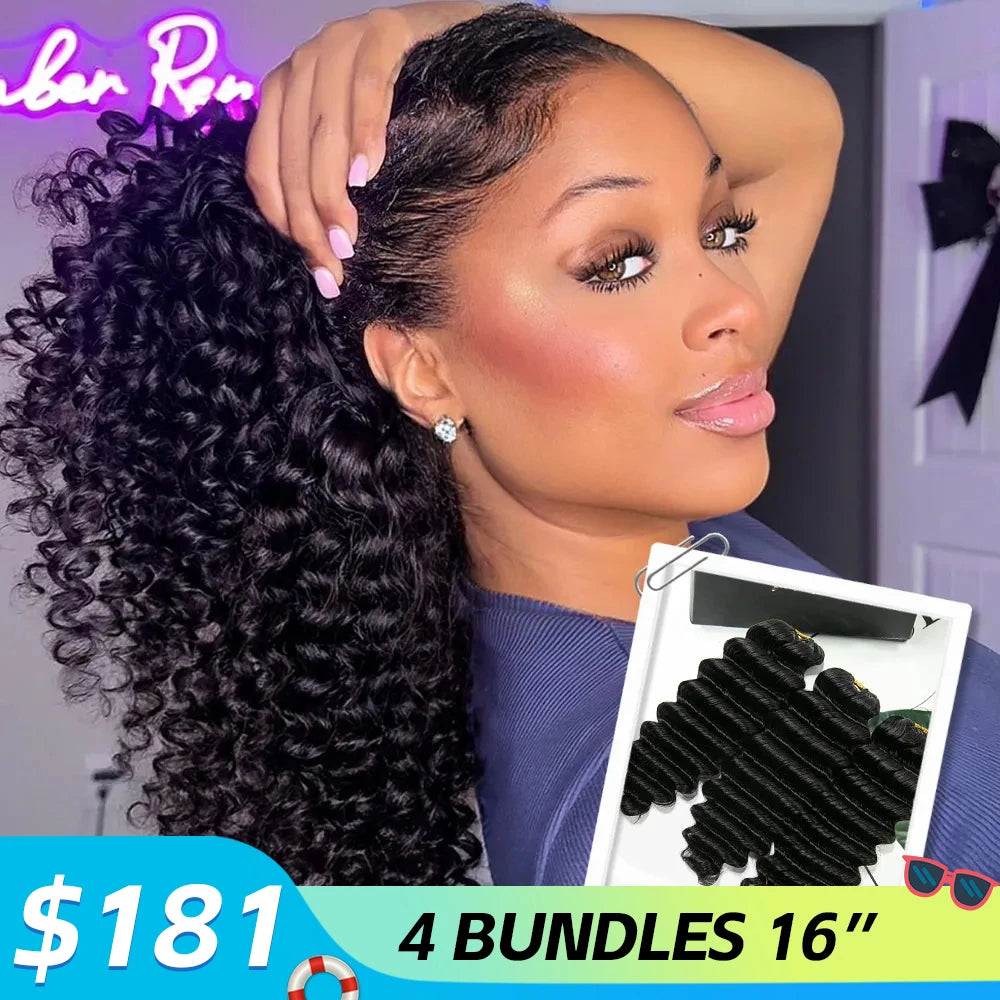 Deep Wave Human Crochet Hair for Miracle Knots Ywigs