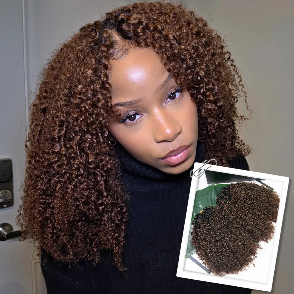 Ywigs #T1B/4 Ombre Kinky Curly Crochet Hair – Natural Style