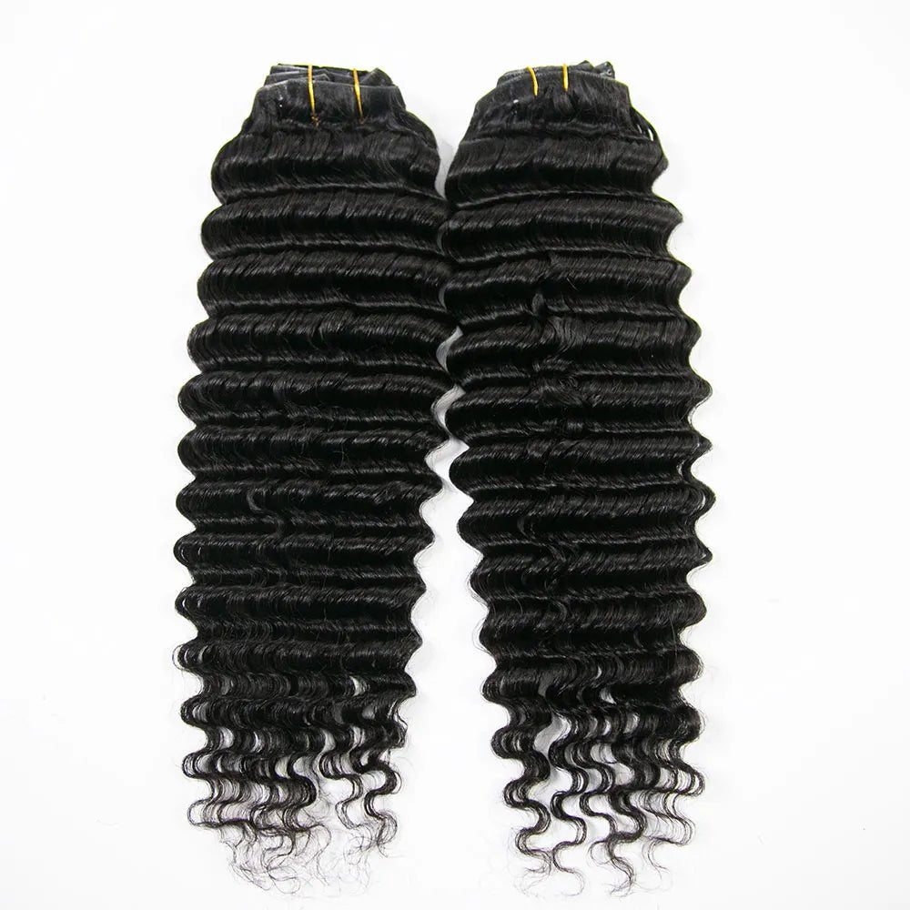 Invisible Edge Clip In Hair Extensions Deep Wave – Ywigs display picture 2
