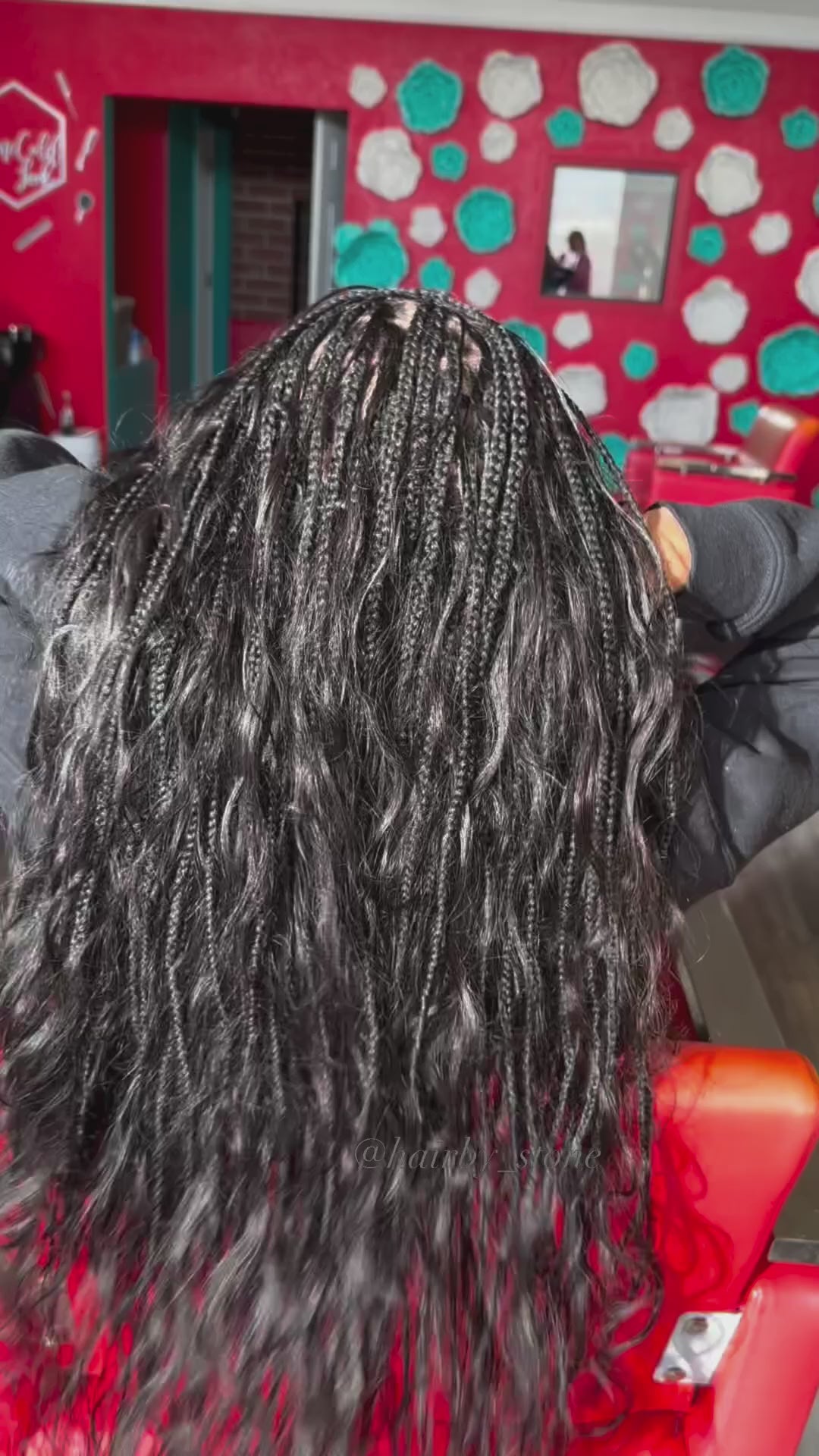 boho box braids with wavy curls
