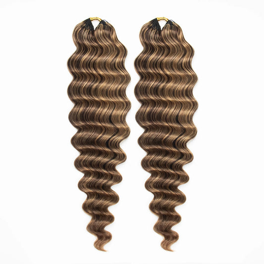 Ywigs #D4/27 Mix Color Blend Loose Deep Wave Human Crochet Hair front view