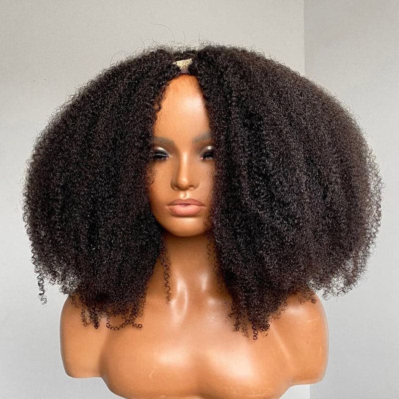 kinky curly u part wig for 4b and 4c human hair