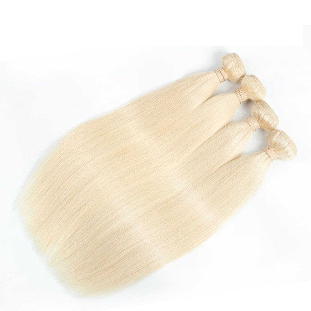 613 Blonde Straight Bunldes with 13x4 Lace Frontal 5