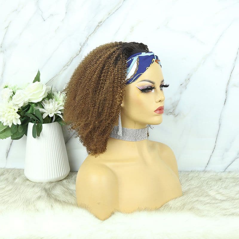 Adisa Kinky 4B-4C Human Hair Headband Bob Wig 3