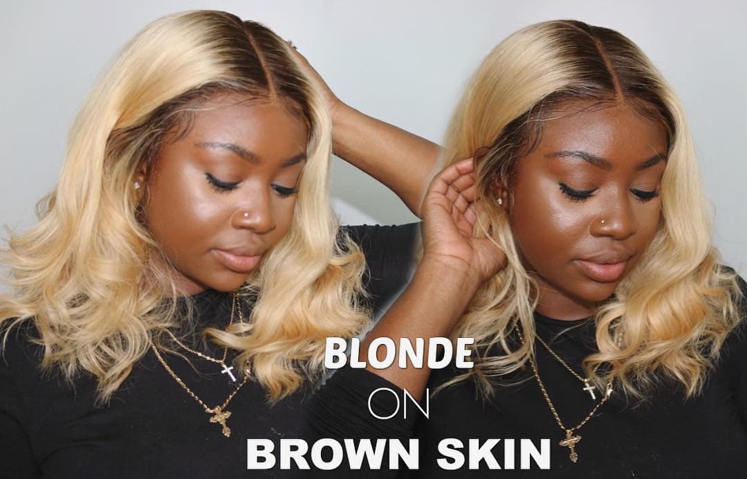 blonde t3/613 wavy 13x4 lace front bob wig 1