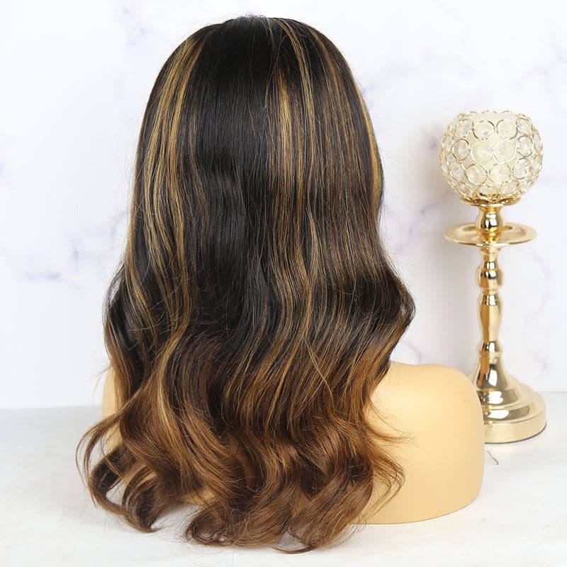  Brown Highlight Wave 13x6 Lace Front Wig 4