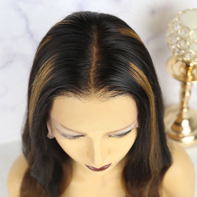  Brown Highlight Wave 13x6 Lace Front Wig 5