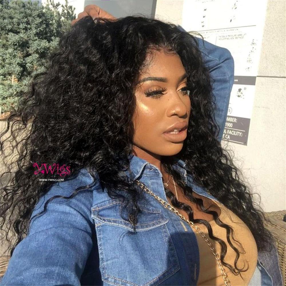 Glueless Loose Curly Human Hair 13 x 6 Lace Front Wigs 1