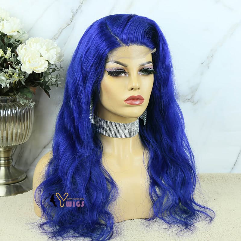 blue body wave 13x4 lace front wig human hair 2