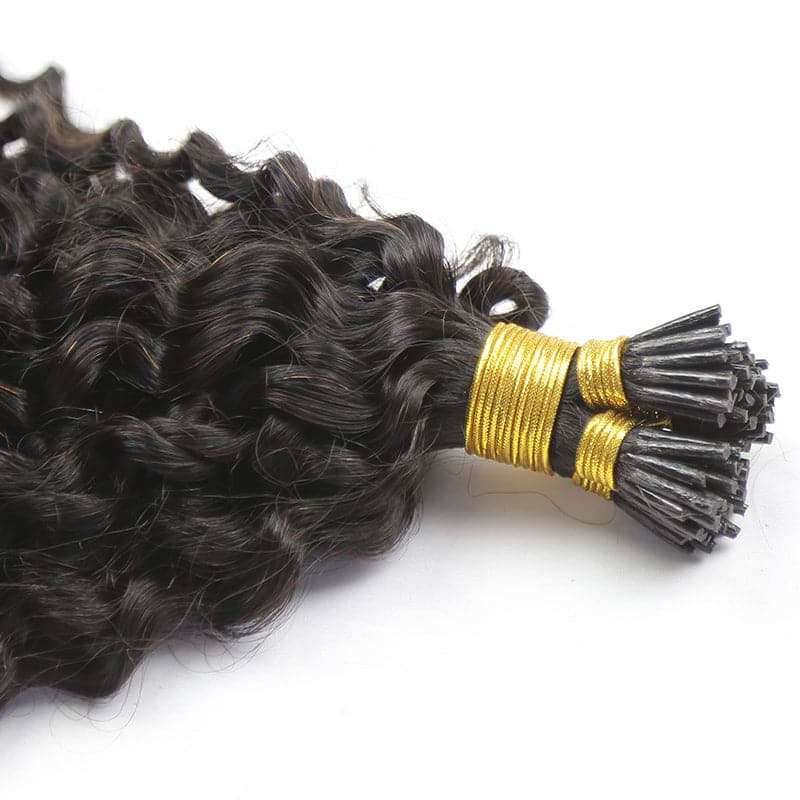 18 inch i tip curly hair extensions human hair