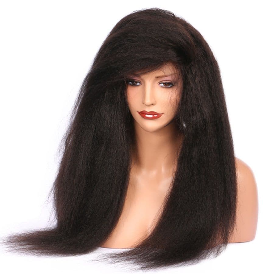 Kinky Straight 360 Lace Frontal Wigs Human Hair front2