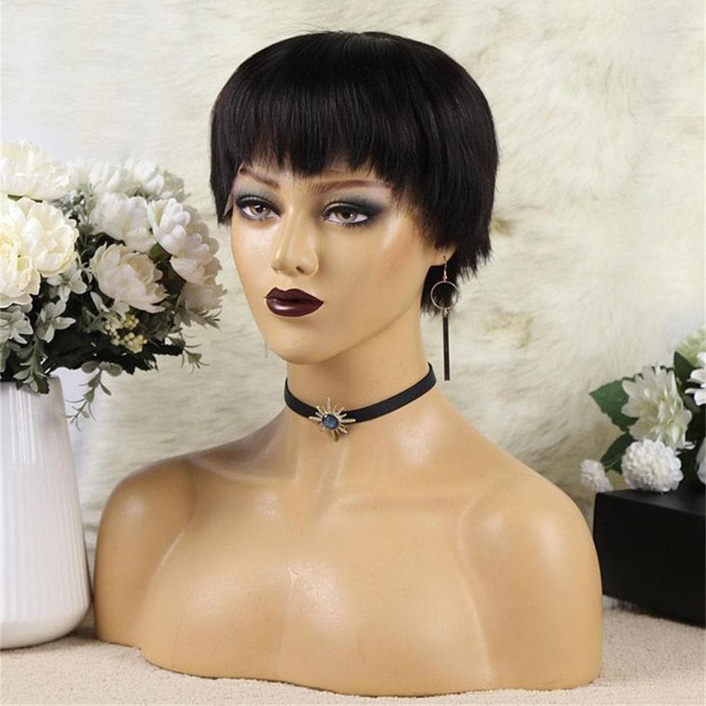 leah short pixie cut 13x6 lace front wig on natural hair