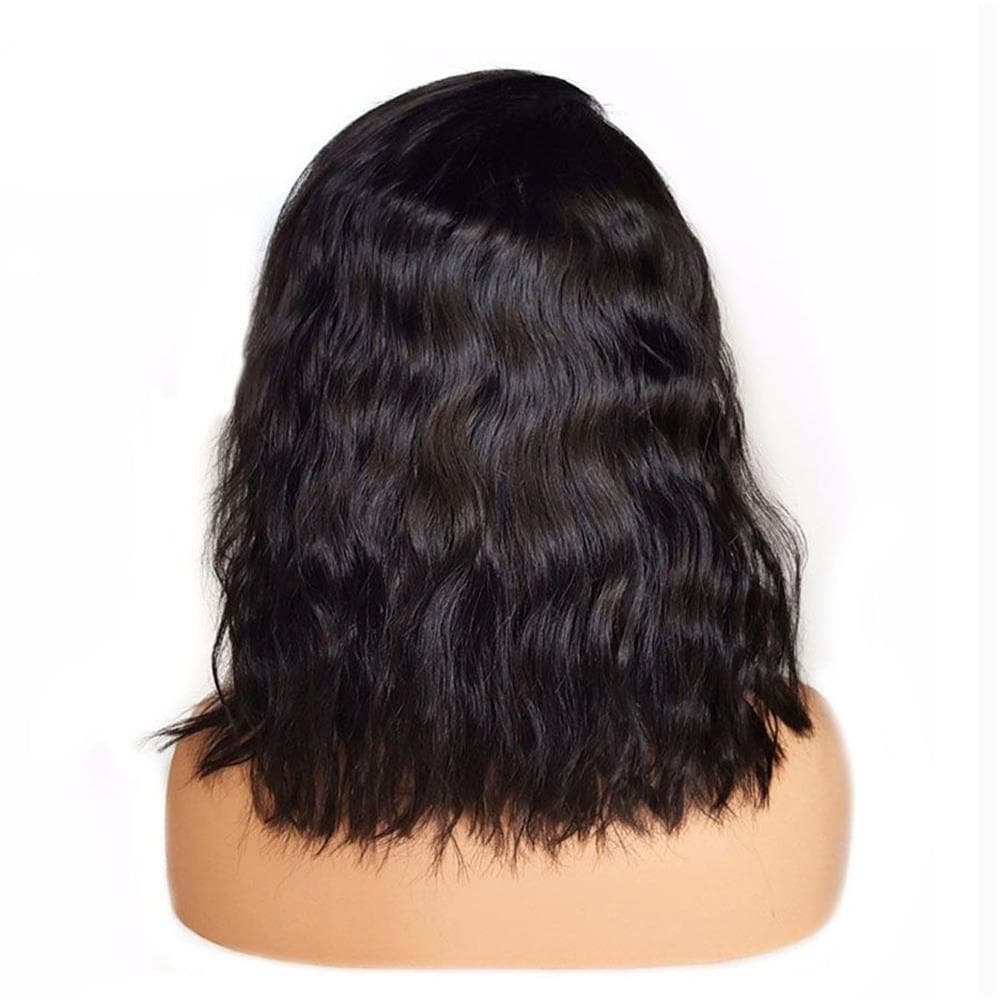 Natural Color Glueless Right Part Wavy Bob 13 x 6 Lace Front Wigs 5
