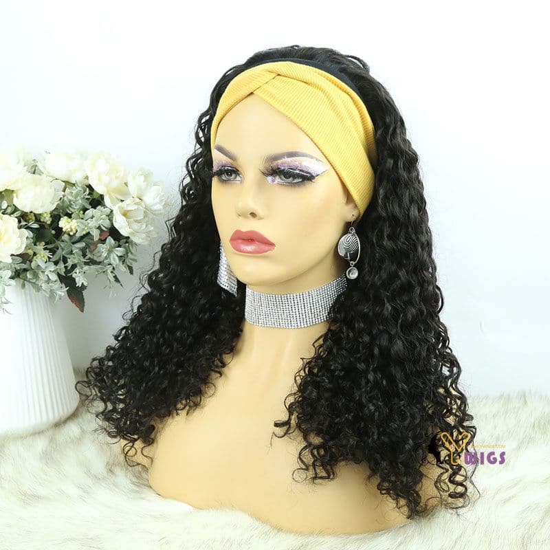 Sara Loose Curly Human Hair Headband Wig 8