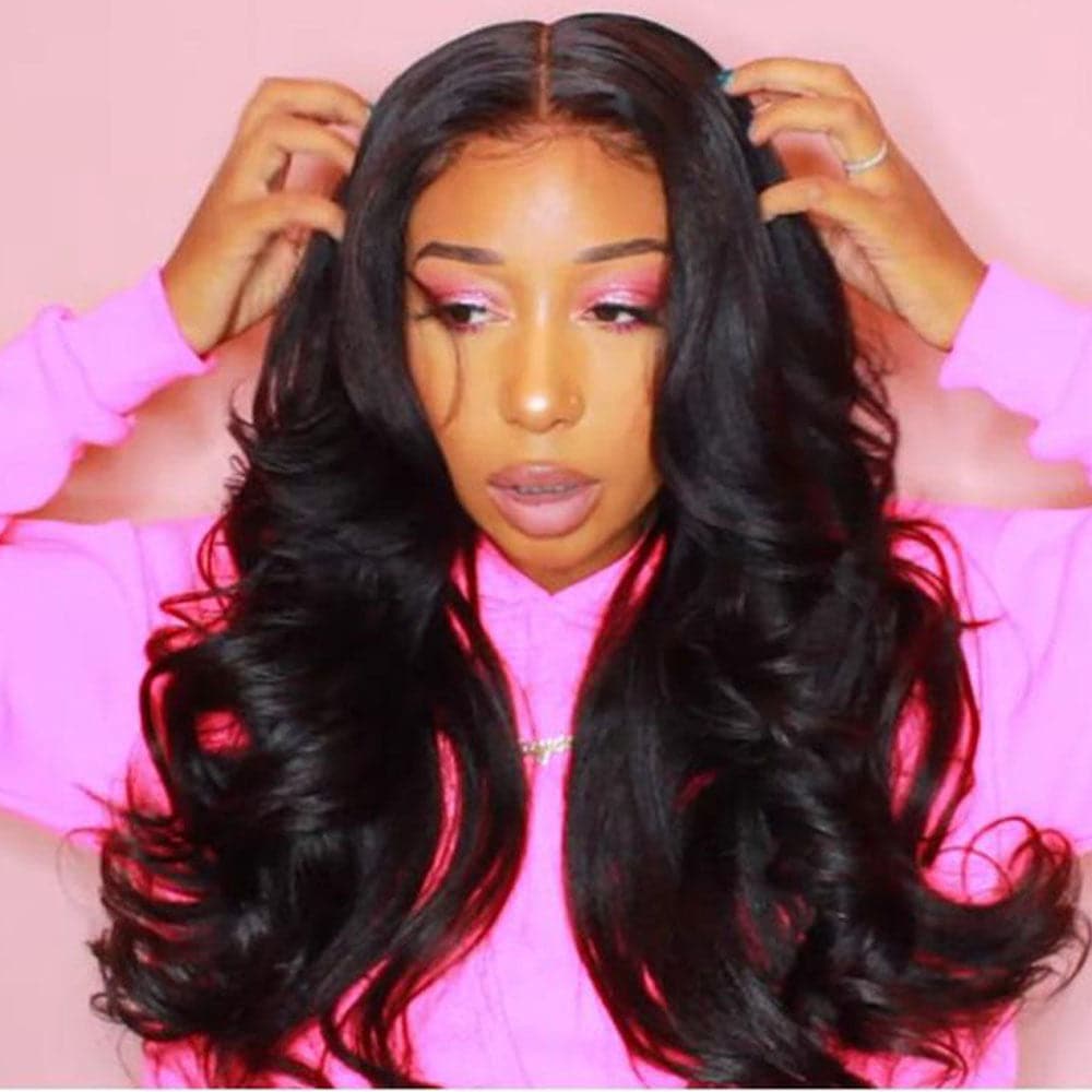 Yaki Straight Human Hair 13x6 Lace Front Wig 1