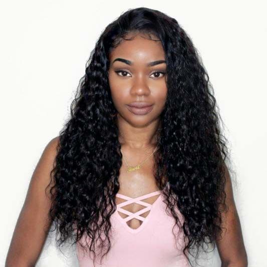 Water Wave Human Hair 13 x 4 Lace Front Wigs 01
