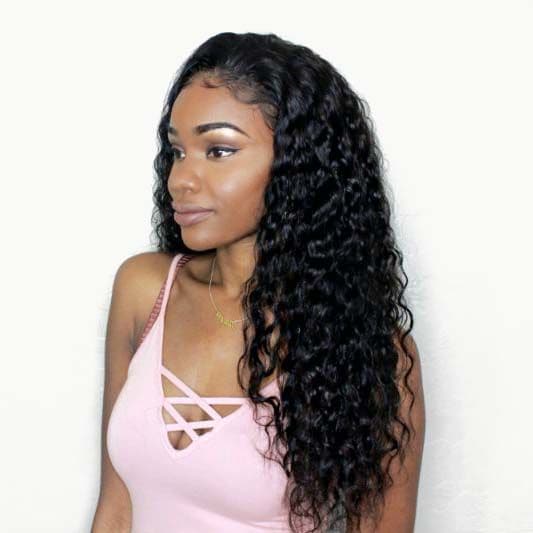 Water Wave Human Hair 13 x 4 Lace Front Wigs 02
