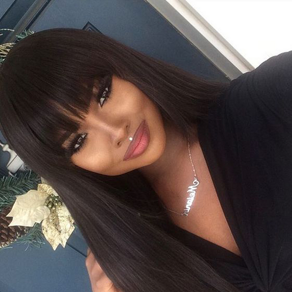 Straight 13 x 4 Brazilian Lace Front Wig with Bang 01