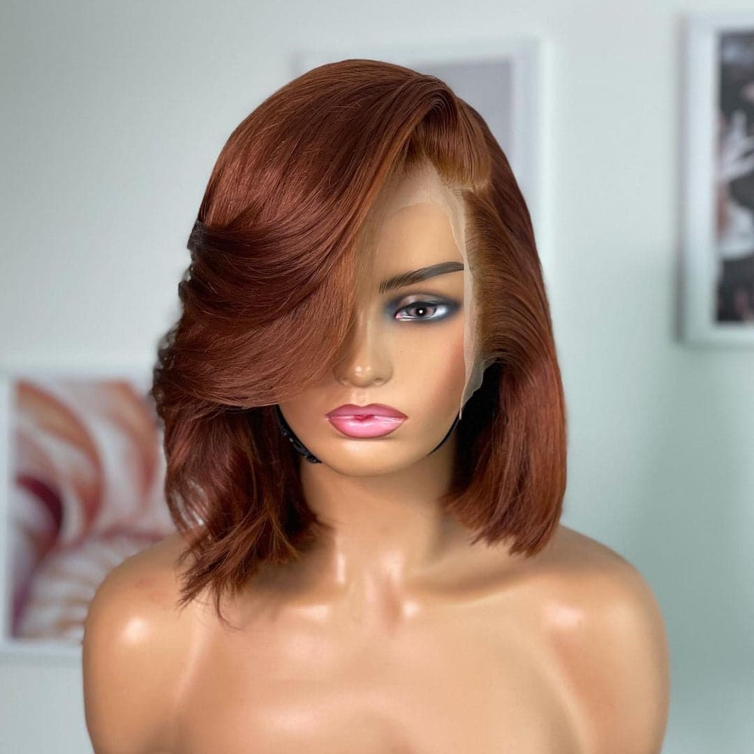 layered straight colored 13x6 lace front bob wigs 1