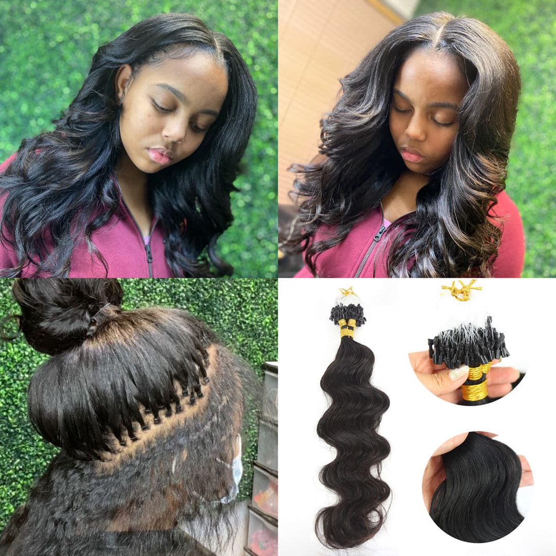 Natural Color Body Wave Pre-looped Microlink Hair Extension - Ywigs