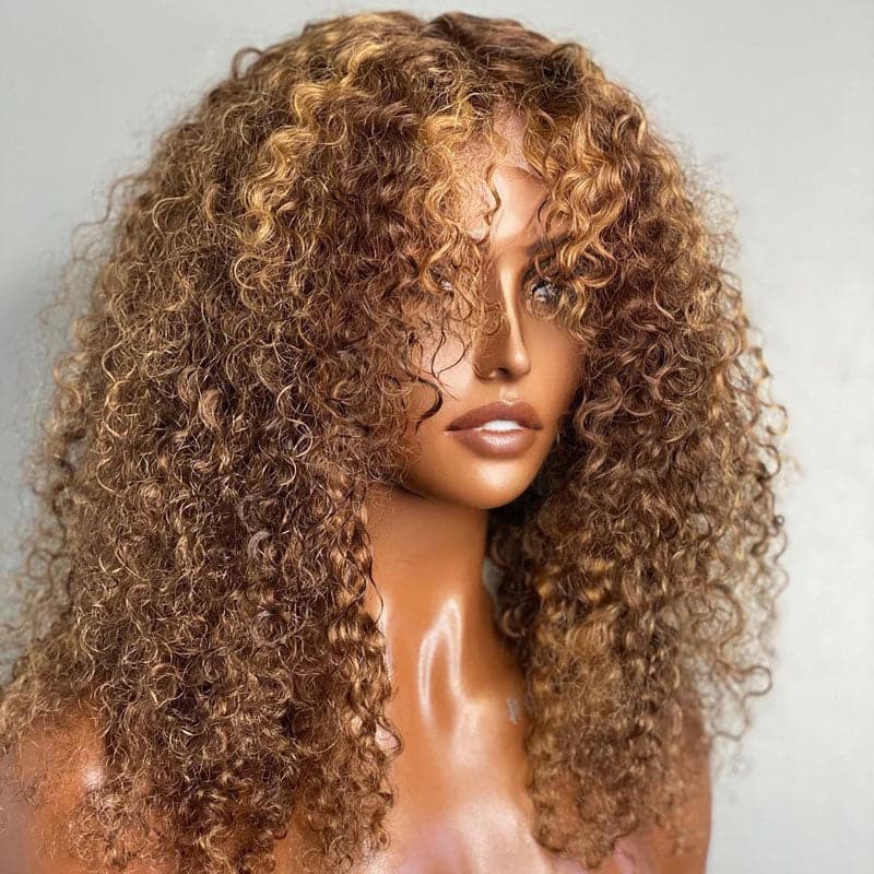 emma highlighted curly 5x5 lace closure wig