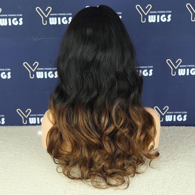 Ready to Go Ombre Brown Wavy 13x4 Lace Front Wigs 05