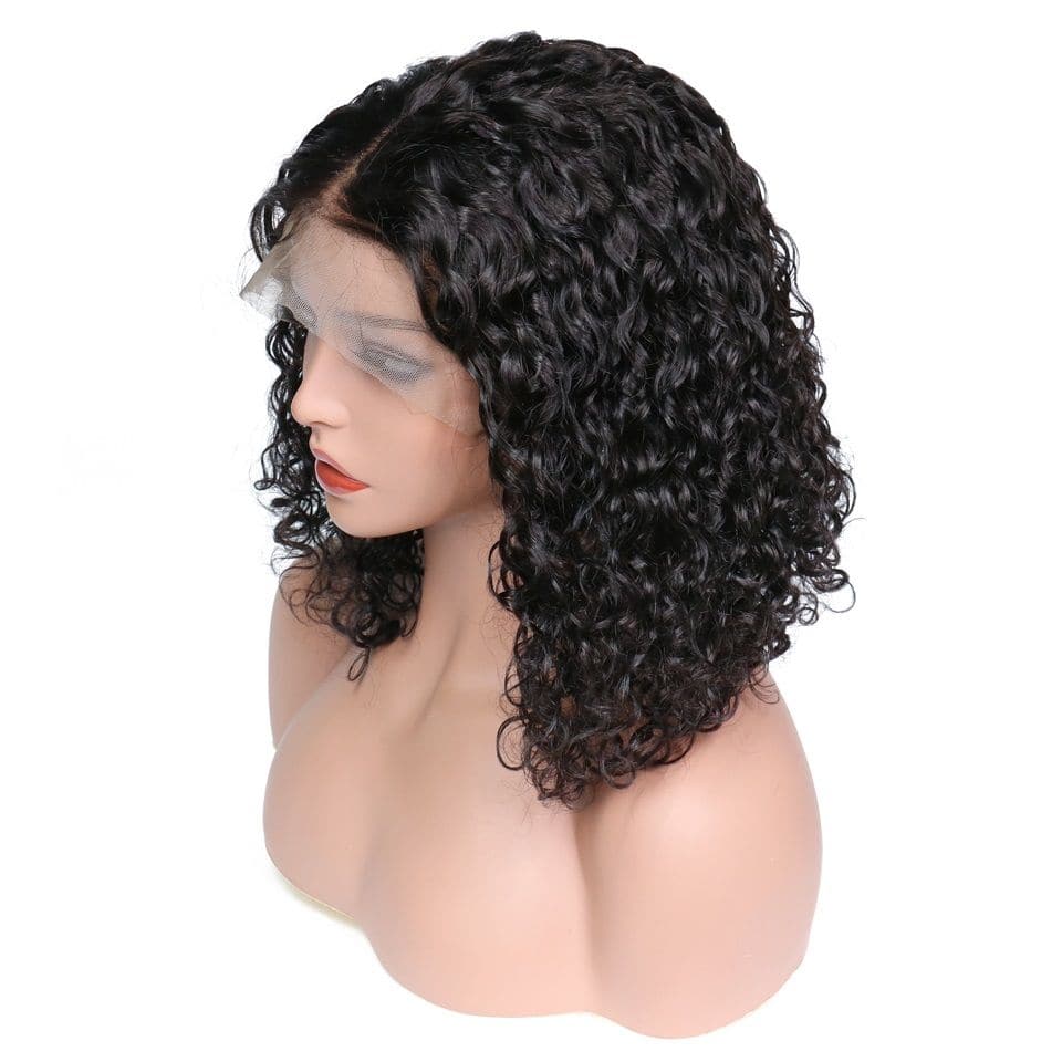 Water Wave Human Hair 13x4 Lace Front Bob Wigs 06