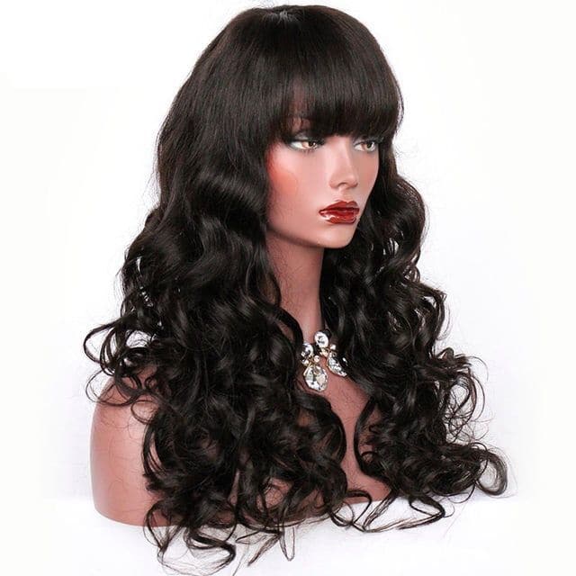 Body Wave Lace Front Wigs Human Hair with Bang 03