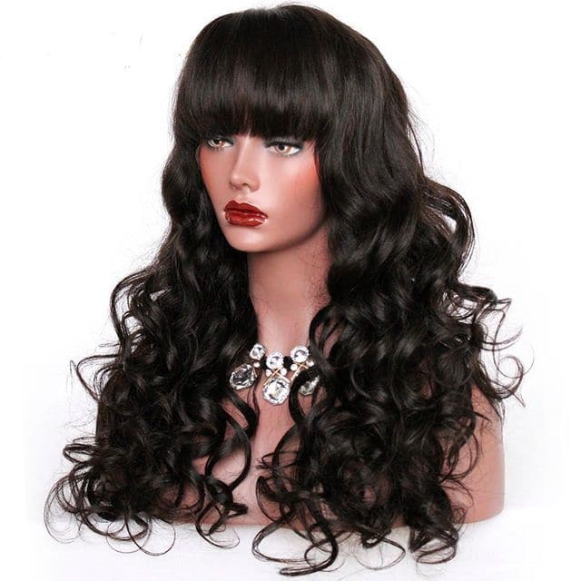 Body Wave Lace Front Wigs Human Hair with Bang 04