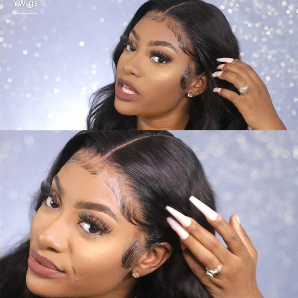 clear lace body wave 13x6 lace front wig
