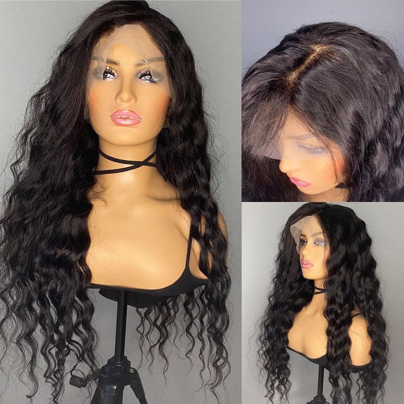 loose wave human hair 13x4 lace front wig