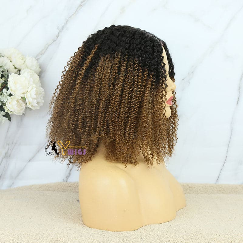 ombre brown afro kinky curly u part wig
