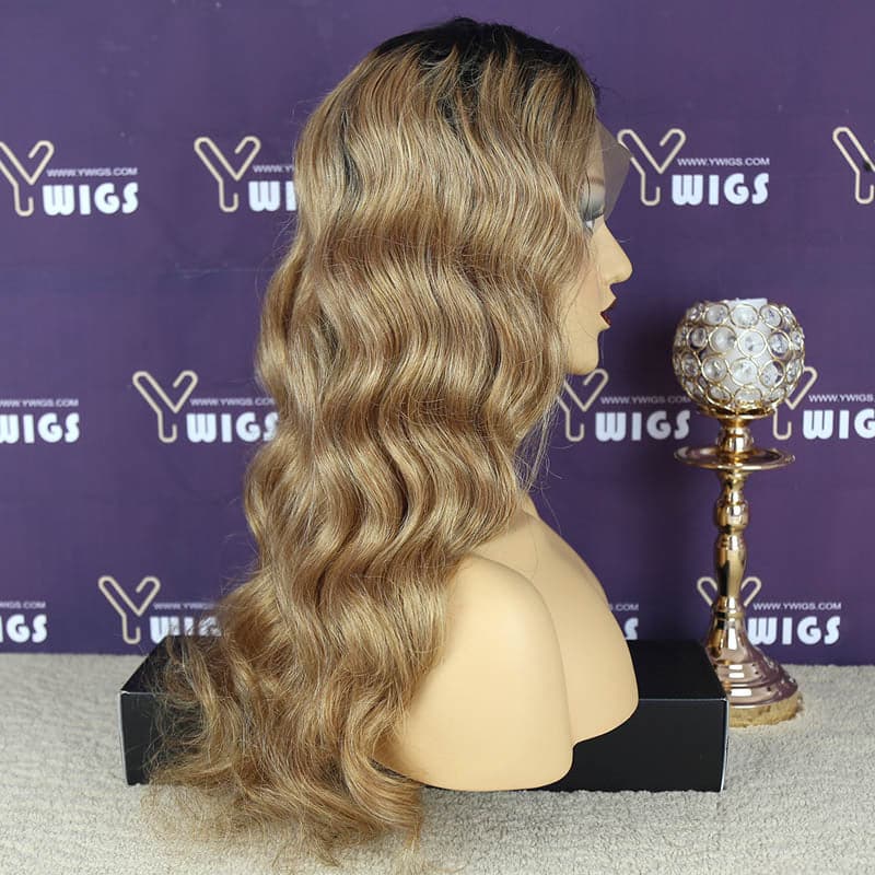 ombre honey blonde body wave 13x4 lace front wig AFB04-1B27 product photo 4ombre honey blonde body wave 13x4 lace front wig AFB04-1B27 product photo 5