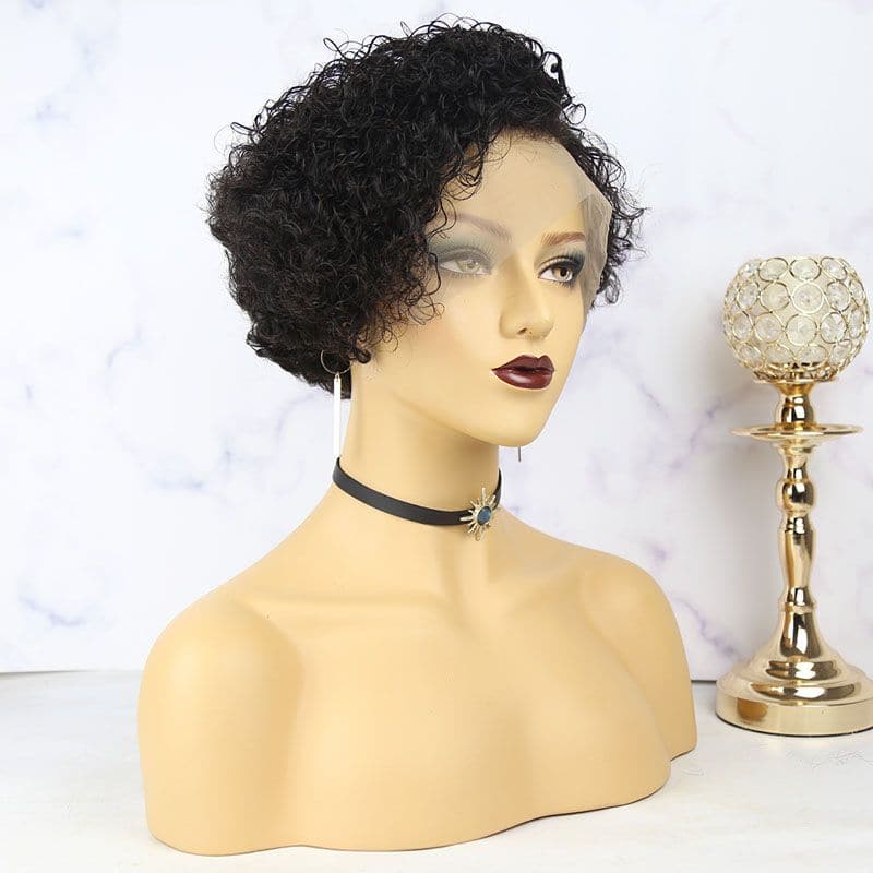 Deep Curly Pixie Cut 13x4 Lace Front Wig 04