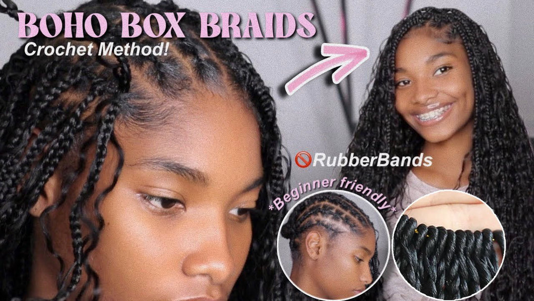 GAME CHANGER! Ywigs Easy Crochet Boho Box Braid with Human Hair - Ywigs