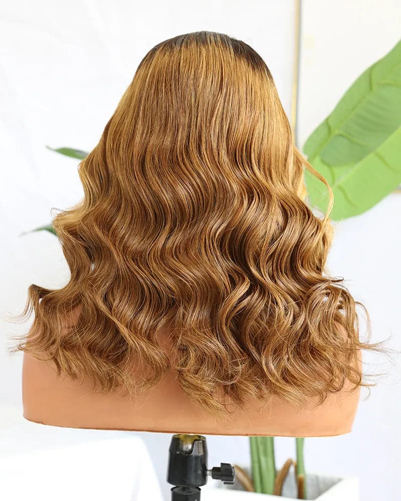 Ombre Honey Blonde Body Wave 5x5 Lace Closure Bob Wig for Sale NW