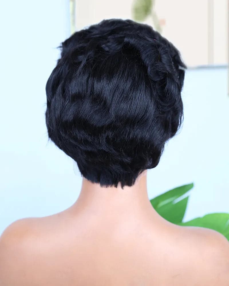 Short Wavy Pixie Cut 13x4 Lace Frontal Wig for Sale NW