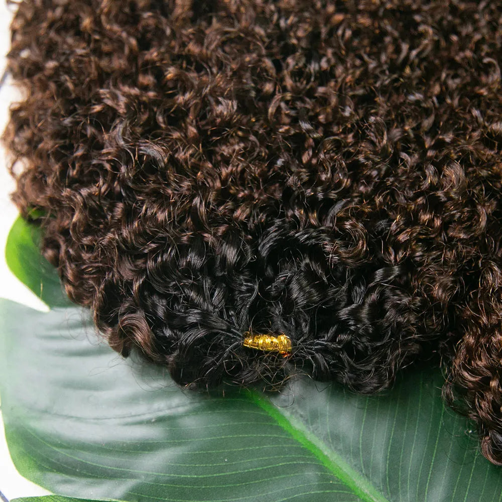 1B/4 Ombre Brown Multi-Textured Kinky Curly Crochet Human Hair