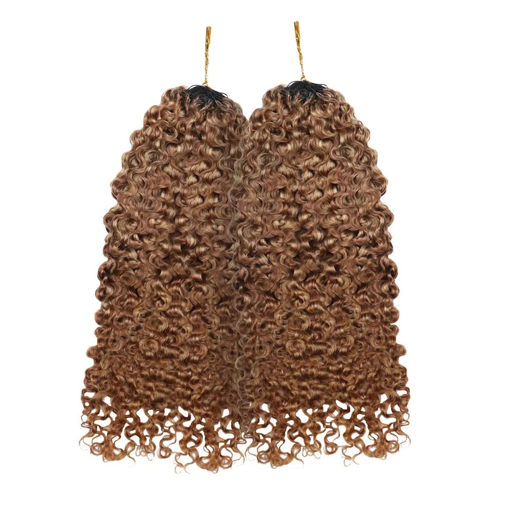 Single bundle of Ywigs #27/30 Mix Color Blend Water Deep Wave Feather Crochet Hair showcasing its full, defined water deep wave texture.