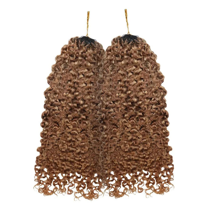 Single bundle of Ywigs #27/30 Mix Color Blend Water Deep Wave Feather Crochet Hair showcasing its full, defined water deep wave texture.