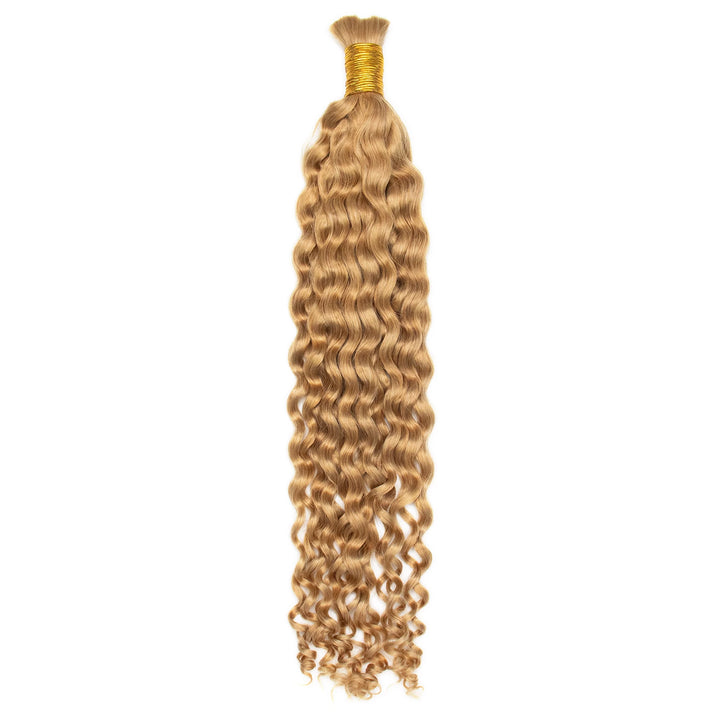Ywigs #27 Honey Blonde Spanish Curl Human Bulk Hair front view