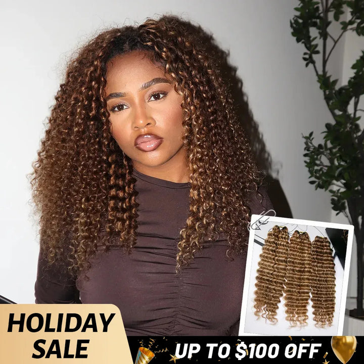 #27/30/613 DEEP WAVE CROCHET HUMAN HAIR UP TO 100 SALE