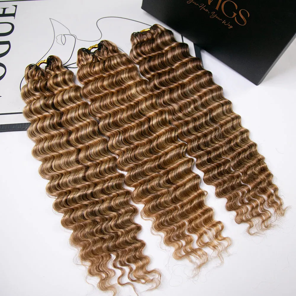 #27/30/613 Mix Color Blend Deep Wave Human Crochet Hair