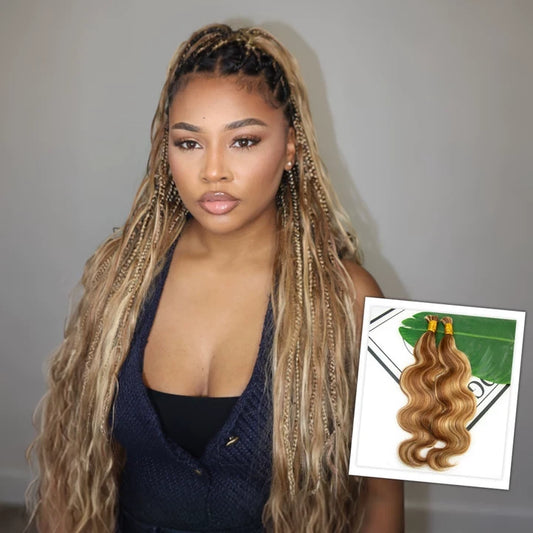 #27/30/613 mix color body wave bulk braiding hair